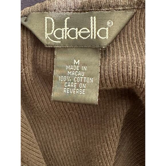 Y2K Rafaella Black Ribbed Tee , Size M 
100% Cotton, Embroidered Floral Baby Tee - Picture 4 of 5